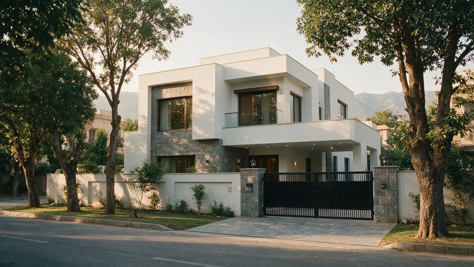 A modern house on a quiet Islamabad street